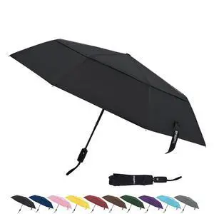 Travel Umbrella 42 Inches Double Vented Canopy, Black Travel Umbrella 42 Inches Double Vented Canopy, Black
