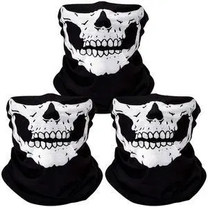 3Pcs Breathable Face Masks Skull Mask Seamless Balaclava Mask Headwear Scarf (white) 3Pcs Breathable Face Masks Skull Mask Seamless Balaclava Mask Headwear Scarf (white)