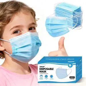 100 Pcs Kids Blue Disposable Face Masks 3 Ply Children Boys Girls Masks with Earloops 100 Pcs Kids Blue Disposable Face Masks 3 Ply Children Boys Girls Masks with Earloops