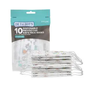 Disposable Protective Face Masks for Boys 2-5 Years - 10-Count - Disposable 3-Layer Single Use Face Masks with Easy-Bend Nose Clip and Soft Ear Loops Disposable Protective Face Masks for Boys 2-5 Years - 10-Count - Disposable 3-Layer Single Use Face Masks with Easy-Bend Nose Clip and Soft Ear Loops