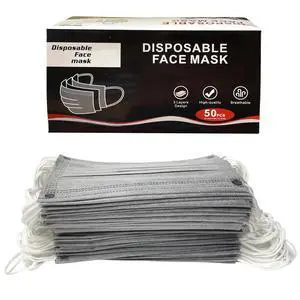50PCS Gray Disposable Face Masks, Non-medical, 3 Layer Protection Face Masks for Adult, Teenager, Seniors 1Box(50pc) 50PCS Gray Disposable Face Masks, Non-medical, 3 Layer Protection Face Masks for Adult, Teenager, Seniors 1Box(50pc)