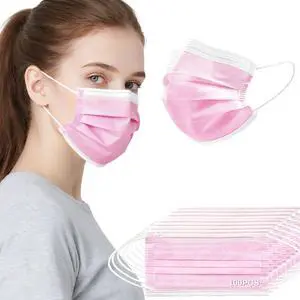 100 PCS Pink Disposable Face Mask - 3 Ply Filter Protection Face Masks with Elastic Earloops for Home, Office, School and Outdoors Comfortable, Soft, Breathable Daily Use 100 PCS Pink Disposable Face Mask - 3 Ply Filter Protection Face Masks with Elastic Earloops for Home, Office, School and Outdoors Comfortable, Soft, Breathable Daily Use