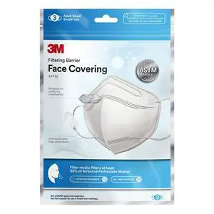 Filtering Barrier Face Covering, Good For Crowded Places, Helps Reduce Airborne Particulate Exposure, AFFM-3, One Size, 3 Pack Filtering Barrier Face Covering, Good For Crowded Places, Helps Reduce Airborne Particulate Exposure, AFFM-3, One Size, 3 Pack