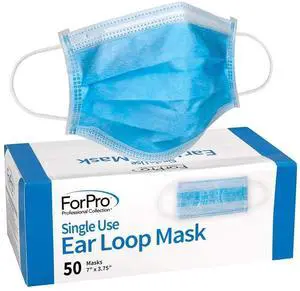 Single Use Ear Loop Mask, 3-Ply Disposable Non-Woven Face Mask, Latex-Free, Fiberglass-Free, Protects Against Pollen, Dust, 50-Count Single Use Ear Loop Mask, 3-Ply Disposable Non-Woven Face Mask, Latex-Free, Fiberglass-Free, Protects Against Pollen, Dust, 50-Count