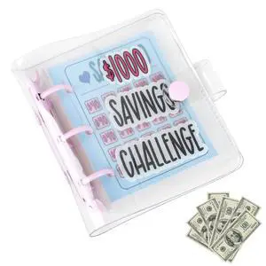 Mini Money Saving Binder with 25 Envelopes, $1000 Savings Challenge Book, Portable Budget Tool (Purple) Mini Money Saving Binder with 25 Envelopes, $1000 Savings Challenge Book, Portable Budget Tool (Purple)