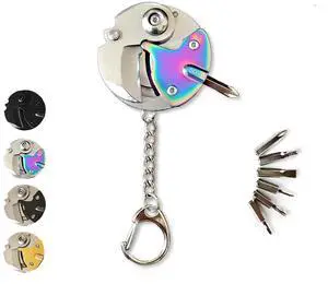 Multitool Keychain Tool, 7-in-1 Pocket Screwdriver Bits and Cutter Multitool Keychain Tool, 7-in-1 Pocket Screwdriver Bits and Cutter