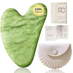 Gua Sha Facial Tools, Jade Guasha Tool for Acupuncture, Manual Massage Tool for Jawline Sculpting and Puffiness Reducing, Gua Sha Facial Massage Tool with Silicone Case (Lime Green) Gua Sha Facial Tools, Jade Guasha Tool for Acupuncture, Manual Massage Tool for Jawline Sculpting and Puffiness Reducing, Gua Sha Facial Massage Tool with Silicone Case (Lime Green)