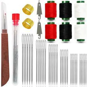 42PCS Big Eye Steel Sewing Needles Kit, Stainless Steel Needles for Hand Sewing Kit, Portable DIY Handcraft Set Include 30 Steel Needle, 6 Rolls of Thread, Seam Ripper, 2 Needle Threader, 2 Thimbles 42PCS Big Eye Steel Sewing Needles Kit, Stainless Steel Needles for Hand Sewing Kit, Portable DIY Handcraft Set Include 30 Steel Needle, 6 Rolls of Thread, Seam Ripper, 2 Needle Threader, 2 Thimbles