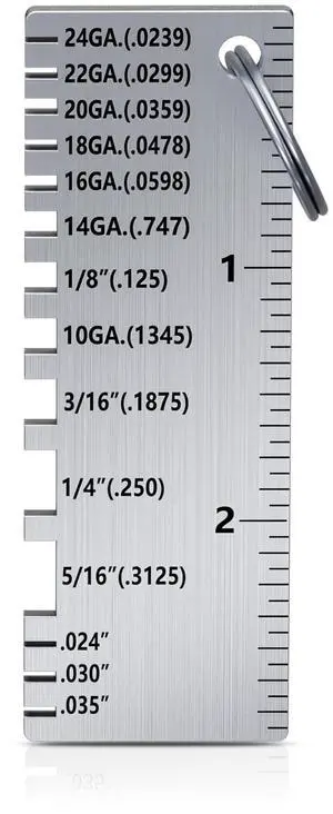 Portable Metal Sheet Thickness Gauge- Stainless Steel Plated Size Inspection Tool Metal Sheets Wire Welding Material Thickness Gauge Portable Metal Sheet Thickness Gauge- Stainless Steel Plated Size Inspection Tool Metal Sheets Wire Welding Material Thickness Gauge
