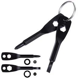 Portable Keychain Screwdriver, 4-in-1 Multifunction Repair Tool Pocket Screwdriver Set with Phillips, Slotted and Hex Wrench, Gift for Men, Father, DIY Handyman, Electician, Women - Black Portable Keychain Screwdriver, 4-in-1 Multifunction Repair Tool Pocket Screwdriver Set with Phillips, Slotted and Hex Wrench, Gift for Men, Father, DIY Handyman, Electician, Women - Black