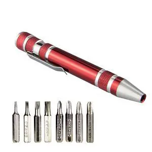 8 in 1 Mini Screwdriver Set Small Screwdrivers Pen Magnetic Repair Tools EDC Compact Precision Gadgets for Computer Eyeglasses Daily Home Improvement Use (Red) 8 in 1 Mini Screwdriver Set Small Screwdrivers Pen Magnetic Repair Tools EDC Compact Precision Gadgets for Computer Eyeglasses Daily Home Improvement Use (Red)