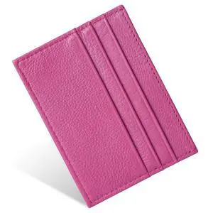 Leather Wallet, RFID Blocking Minimalist Card Holder, 6 Card Slots & 1 Pocket, Front Pocket Wallets for Men & Women (Rose Red) Leather Wallet, RFID Blocking Minimalist Card Holder, 6 Card Slots & 1 Pocket, Front Pocket Wallets for Men & Women (Rose Red)