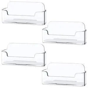 4 Pack Clear Plastic Business Card Holder,Acrylic Business Card Display for Desk Business Card Stand 4 Pack Clear Plastic Business Card Holder,Acrylic Business Card Display for Desk Business Card Stand