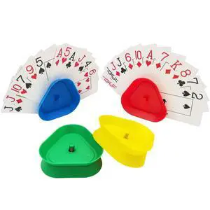 Playing Card Games Holder - 4Pack Little Hands Cards Tray for Kids, Seniors,Hands Free Cards Holders for Cards Game, Poker Parties, Family Card Game Nights Playing Card Games Holder - 4Pack Little Hands Cards Tray for Kids, Seniors,Hands Free Cards Holders for Cards Game, Poker Parties, Family Card Game Nights