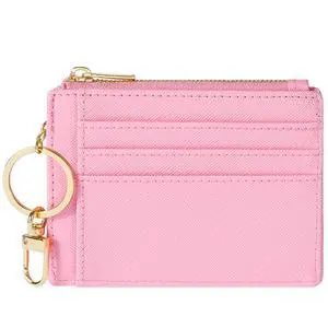 RFID Wallet Women Card Case Slim Front Pocket Wallet for Women Credit Card Holder with Keychain(CH Pink) RFID Wallet Women Card Case Slim Front Pocket Wallet for Women Credit Card Holder with Keychain(CH Pink)