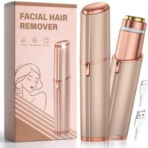 Facial Hair Removal for Women: Painless Rechargeable Face Shaver Electric Hair Remover Device for Peach Fuzz Upper Lip Chin (Gold) Facial Hair Removal for Women: Painless Rechargeable Face Shaver Electric Hair Remover Device for Peach Fuzz Upper Lip Chin (Gold)