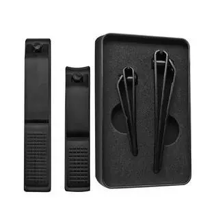 Nail Clippers Set Sharp Black Nail Cutter Fingernail Toenail Clipper with Case Large and Small 2 Piece (Black case) Nail Clippers Set Sharp Black Nail Cutter Fingernail Toenail Clipper with Case Large and Small 2 Piece (Black case)