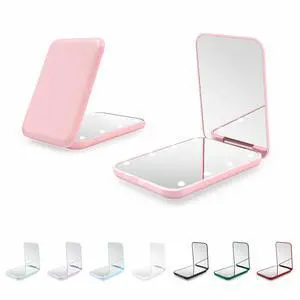 Compact Mirror, 1X/3X Magnification LED Pocket Mirror with Nternal BIattery, Mini Mirror for Purse, Pocket,Travel and Present (Pink) Compact Mirror, 1X/3X Magnification LED Pocket Mirror with Nternal BIattery, Mini Mirror for Purse, Pocket,Travel and Present (Pink)