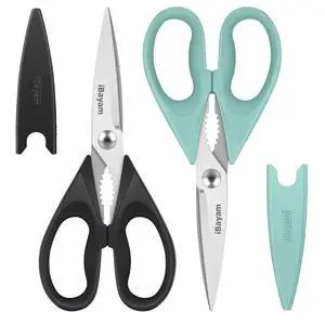 2 Pack All Purpose Kitchen Scissors Shears Heavy Duty, Blade Covers 2 Pack All Purpose Kitchen Scissors Shears Heavy Duty, Blade Covers