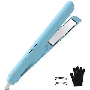 Hair Straightener, 110-240V Global Travel Hair Straighteners for Women, 15s Fast Heating, Ceramic Negative Ion Flat Iron, Temp Memory, 320-450, Auto-Off, with Glove and Clips, Gift, Blue Hair Straightener, 110-240V Global Travel Hair Straighteners for Women, 15s Fast Heating, Ceramic Negative Ion Flat Iron, Temp Memory, 320-450, Auto-Off, with Glove and Clips, Gift, Blue