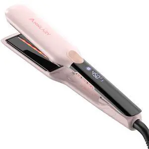 Hair Straightener, 1.75 Inch Flat Iron with Infrared and Ionic Technology, Titanium Plate with Ceramic Coating Dual Voltage Straightener with Heat-Resistant Silicone for All Hair Types Hair Straightener, 1.75 Inch Flat Iron with Infrared and Ionic Technology, Titanium Plate with Ceramic Coating Dual Voltage Straightener with Heat-Resistant Silicone for All Hair Types