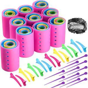 141 Pieces Hair Rollers Set Include 60 Plastic Hair Rollers (Multicolor,6 Size) 141 Pieces Hair Rollers Set Include 60 Plastic Hair Rollers (Multicolor,6 Size)
