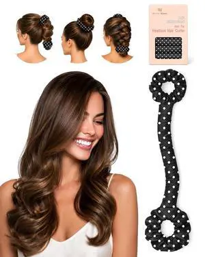 Large Multi Function Satin Heatless Hair Curler, Soft Overnight No-Heat Curling Rod with Scrunchie Hair Tie, Sleep Hair Rollers for Long Thick Medium Hair, Curls & Waves, White Pot Large Multi Function Satin Heatless Hair Curler, Soft Overnight No-Heat Curling Rod with Scrunchie Hair Tie, Sleep Hair Rollers for Long Thick Medium Hair, Curls & Waves, White Pot