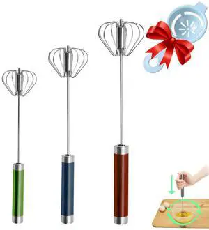 Semi-automatic Whisk, Stainless Steel Egg Beater, Hand Push Rotary Whisks Mixer Stirrer for Making Cream, Whisking, Beating and Stirring (3 Color) Semi-automatic Whisk, Stainless Steel Egg Beater, Hand Push Rotary Whisks Mixer Stirrer for Making Cream, Whisking, Beating and Stirring (3 Color)