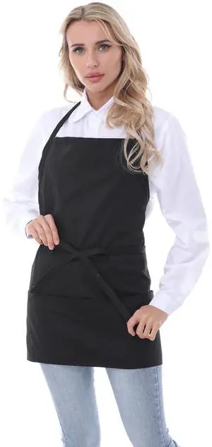 Aprons for Women with Pockets, Chef Apron for Men, Aprons for Cooking, Black Server Apron Aprons for Women with Pockets, Chef Apron for Men, Aprons for Cooking, Black Server Apron