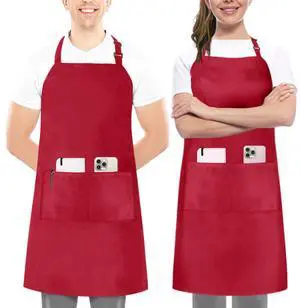 2 Pack Bib Apron, Adjustable with 2 Pockets, Water and Oil Resistant, Cooking Kitchen Chef Apron for Women Men 2 Pack Bib Apron, Adjustable with 2 Pockets, Water and Oil Resistant, Cooking Kitchen Chef Apron for Women Men