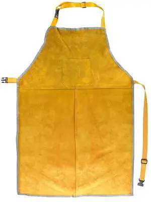 Leather Welding Work Apron - Flame and Welding Spatter Resistant - Adjustable Harness - Suitable for Welders, Blacksmiths Leather Welding Work Apron - Flame and Welding Spatter Resistant - Adjustable Harness - Suitable for Welders, Blacksmiths