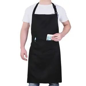 Chef Apron for Men and Women - 33" x 27" Large with 38" Waist Ties for a Comfy and Snug Fit, Durable and Lightweight, with 2 Spacious Pockets for Your Cooking Essentials - 1-Pack, Black Chef Apron for Men and Women - 33" x 27" Large with 38" Waist Ties for a Comfy and Snug Fit, Durable and Lightweight, with 2 Spacious Pockets for Your Cooking Essentials - 1-Pack, Black
