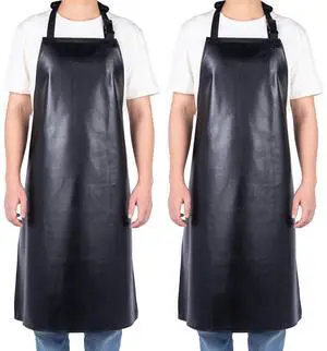 2 Pack Waterproof Rubber Aprons, Heavy Duty Butcher for Men, Chemical Resistant Vinyl Apron, 39" Lightweight Adjustable Plastic Aprons for Dishwashing 2 Pack Waterproof Rubber Aprons, Heavy Duty Butcher for Men, Chemical Resistant Vinyl Apron, 39" Lightweight Adjustable Plastic Aprons for Dishwashing
