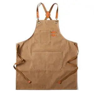 Canvas Cross Back Chef Apron for Men Women with Adjustable Straps Large Pockets, Waterdrop Kitchen Heavy Duty Cotton Aprons for Tool Cooking BBQ Artist, M to XXL (Cappuccino Brown) Canvas Cross Back Chef Apron for Men Women with Adjustable Straps Large Pockets, Waterdrop Kitchen Heavy Duty Cotton Aprons for Tool Cooking BBQ Artist, M to XXL (Cappuccino Brown)