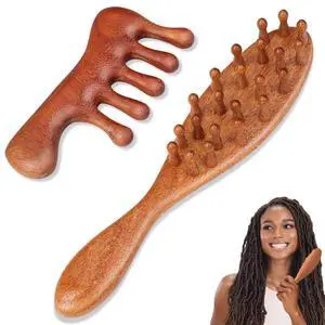 2 Pack Loc Comb for Sisterlocks, Wooden Scalp Massager for Dreadlocks, Sandalwood Wide Tooth Hair Comb for Microlocs, Natural Gua Sha Head Massage Tool for Hair Growth Relaxation Stress 2 Pack Loc Comb for Sisterlocks, Wooden Scalp Massager for Dreadlocks, Sandalwood Wide Tooth Hair Comb for Microlocs, Natural Gua Sha Head Massage Tool for Hair Growth Relaxation Stress