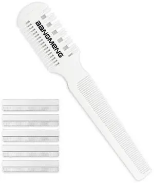 Hair Cutter Comb, Shaper Razor Comb, Split Ends Trimmer Styler, Double Edge Razor Blades for Thinning, Cutting and Styling, Extra 5 Blades Included Hair Cutter Comb, Shaper Razor Comb, Split Ends Trimmer Styler, Double Edge Razor Blades for Thinning, Cutting and Styling, Extra 5 Blades Included