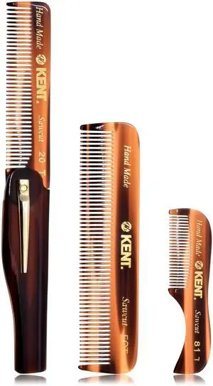 Set Men's Hair Pocket Combs, 81T X-Small, FOT All Fine Tooth, 20T Fine Tooth Folding Comb. Best Hair, Beard and Mustache Grooming Kit for Travel and Home Care, Handmade in England Set Men's Hair Pocket Combs, 81T X-Small, FOT All Fine Tooth, 20T Fine Tooth Folding Comb. Best Hair, Beard and Mustache Grooming Kit for Travel and Home Care, Handmade in England