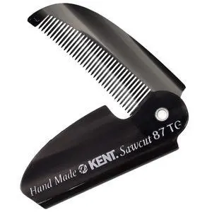 87T Black Graphite Handmade Folding Pocket Comb for Men, Fine Tooth Hair Comb Straightener for Everyday Grooming Styling Hair, Beard or Mustache, Saw Cut Hand Polished, Made in England 87T Black Graphite Handmade Folding Pocket Comb for Men, Fine Tooth Hair Comb Straightener for Everyday Grooming Styling Hair, Beard or Mustache, Saw Cut Hand Polished, Made in England
