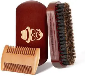 Beard Brush, 100% Boar Bristle Natural Black Walnut Wood Beard Comb Hair Mustache Shaving Brush Facial Hair Brush Beard Brush, 100% Boar Bristle Natural Black Walnut Wood Beard Comb Hair Mustache Shaving Brush Facial Hair Brush