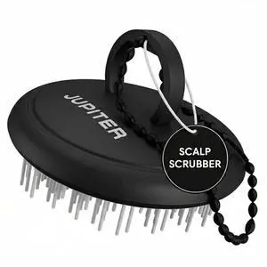 Scalp Exfoliator - Scalp Massager Tool for Wet & Dry Hair - Ergonomic Detangler Brush - Dandruff Comb & Scrub to Remove Dandruff & Buildup and Support Circulation - Black/White Scalp Exfoliator - Scalp Massager Tool for Wet & Dry Hair - Ergonomic Detangler Brush - Dandruff Comb & Scrub to Remove Dandruff & Buildup and Support Circulation - Black/White