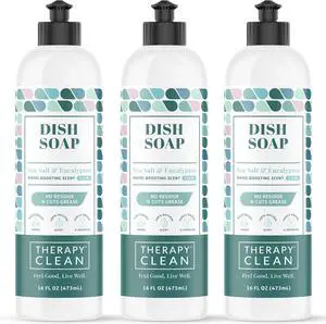 Clean Plant Based Dish Soap Liquid - Sea Salt & Eucalyptus fl. 16 oz (Pack of 3) - Non Toxic Dish Soap Liquid, All Natural Scent, Organic Dishwashing Cleaner and Detergent for Kitchen Clean Plant Based Dish Soap Liquid - Sea Salt & Eucalyptus fl. 16 oz (Pack of 3) - Non Toxic Dish Soap Liquid, All Natural Scent, Organic Dishwashing Cleaner and Detergent for Kitchen