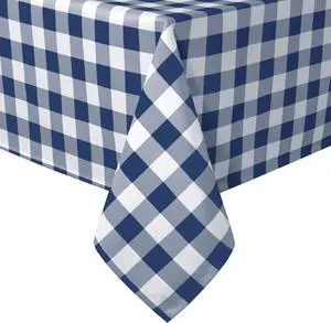 60 x 120 Inch Checkered Tablecloth Rectangle - Waterproof, Wrinkle Resistant and Washable Gingham Table Cloth for Outdoor Picnic, Kitchen and Holiday Dinner, Navy Blue and White 60 x 120 Inch Checkered Tablecloth Rectangle - Waterproof, Wrinkle Resistant and Washable Gingham Table Cloth for Outdoor Picnic, Kitchen and Holiday Dinner, Navy Blue and White