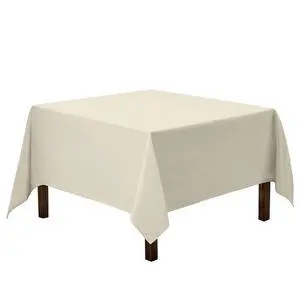 Square Tablecloth - 52 x 52 Inch Ivory Table Cloth for Small Square or Round Tables - Heavy Duty Washable Fabric - for Buffet Table, Holiday Party, Dinner, Wedding & Baby Shower Square Tablecloth - 52 x 52 Inch Ivory Table Cloth for Small Square or Round Tables - Heavy Duty Washable Fabric - for Buffet Table, Holiday Party, Dinner, Wedding & Baby Shower