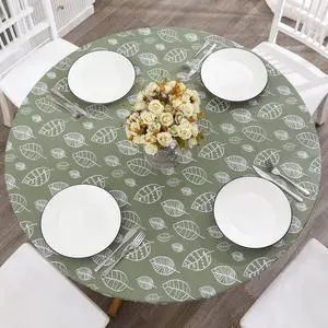 Round Vinyl Fitted Tablecloth with Flannel Backing Elastic Edge Design Table Cover Waterproof Oil-Proof PVC Table Cloth Stain-Resistant Best for 37"-44" Round Round Vinyl Fitted Tablecloth with Flannel Backing Elastic Edge Design Table Cover Waterproof Oil-Proof PVC Table Cloth Stain-Resistant Best for 37"-44" Round