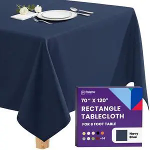 Rectangle Tablecloth - 70 x 120 Inch Navy Blue Table Cloth for 6 or 8 Foot Rectangle Tables - Heavy Duty Washable Fabric - for Holiday Party, Dinner, Weddings, Baby Shower & Events Rectangle Tablecloth - 70 x 120 Inch Navy Blue Table Cloth for 6 or 8 Foot Rectangle Tables - Heavy Duty Washable Fabric - for Holiday Party, Dinner, Weddings, Baby Shower & Events
