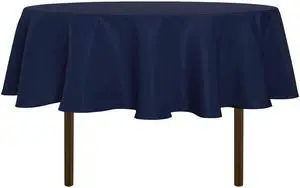 Navy Blue Tablecloth 60 Inch Diameter for 20-48 Inch Tables Navy Blue Tablecloth 60 Inch Diameter for 20-48 Inch Tables