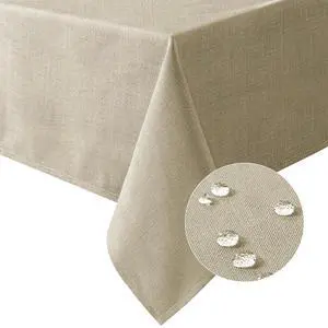 Linen Textured Table Cloths 60 x 120 Inch Premium Solid Tablecloth Spill-Proof Waterproof Table Cover for Dining Buffet Feature Extra Soft and Thick Fabric Wrinkle Free, Taupe Linen Textured Table Cloths 60 x 120 Inch Premium Solid Tablecloth Spill-Proof Waterproof Table Cover for Dining Buffet Feature Extra Soft and Thick Fabric Wrinkle Free, Taupe