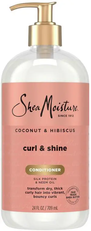 Curl & Shine Conditioner Coconut & Hibiscus, for Thick, Curly Hair, to Moisturize & Soften, 24 Fl oz Curl & Shine Conditioner Coconut & Hibiscus, for Thick, Curly Hair, to Moisturize & Soften, 24 Fl oz