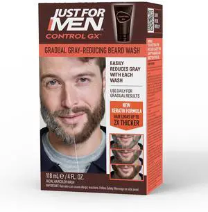 Control GX Grey Reducing Beard Wash Shampoo with Keratin, Gradually Colors Mustache and Beard, Leaves Facial Hair Thicker Softer and Fuller, 4 Fl Oz - Pack of 1 Control GX Grey Reducing Beard Wash Shampoo with Keratin, Gradually Colors Mustache and Beard, Leaves Facial Hair Thicker Softer and Fuller, 4 Fl Oz - Pack of 1