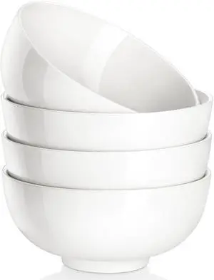 26 Oz White Ceramic Soup Bowls of 4, Cereal Bowls for Kitchen 26 Oz White Ceramic Soup Bowls of 4, Cereal Bowls for Kitchen